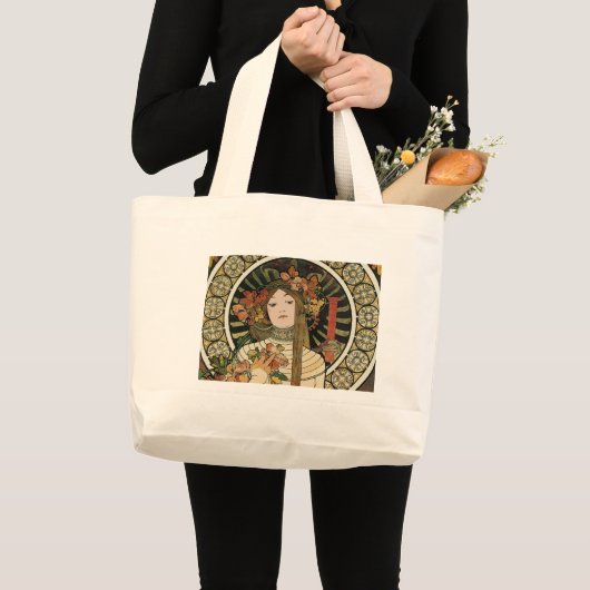 Alfonse Mucha Trappistine Nouveau Grote Tote Bag (Voorkant (product))