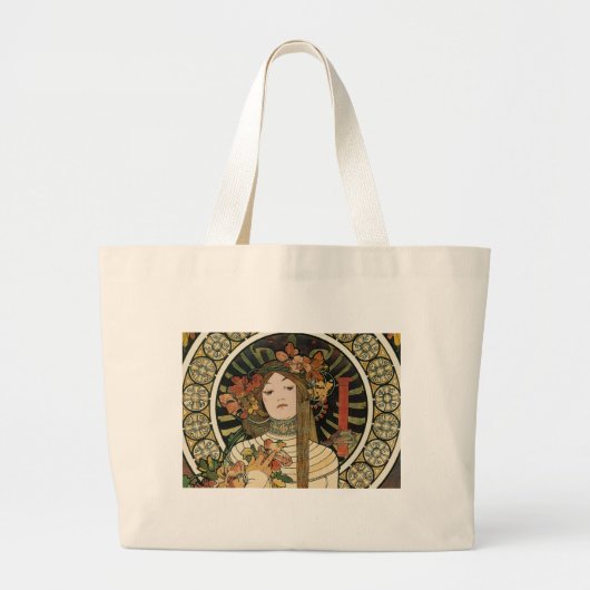 Alfonse Mucha Trappistine Nouveau Grote Tote Bag (Voorkant)