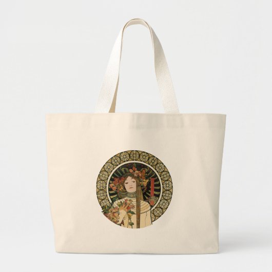 Alfonse Mucha Trappistine Nouveau Grote Tote Bag (Voorkant)