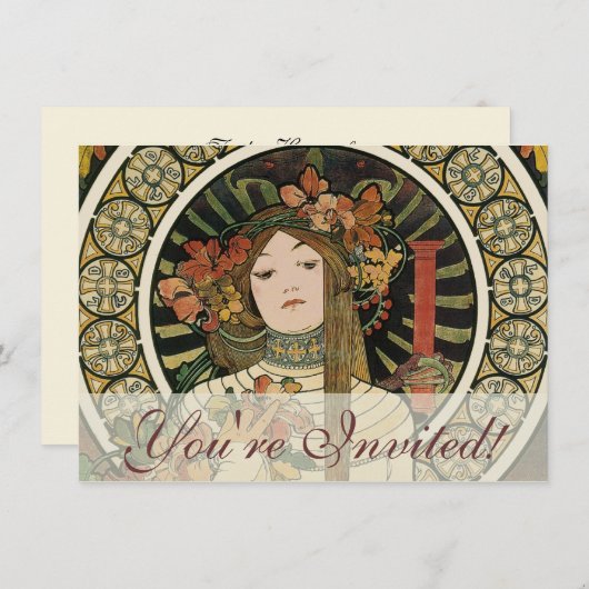 Alfonse Mucha Trappistine Nouveau Kaart (Voorkant / Achterkant)