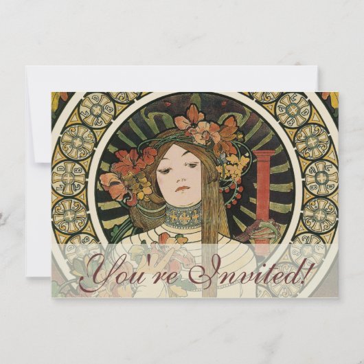 Alfonse Mucha Trappistine Nouveau Kaart (Voorkant)