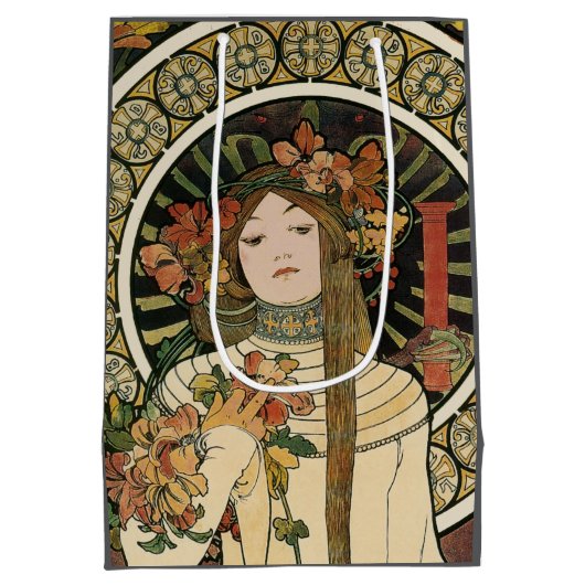 Alfonse Mucha Trappistine Nouveau Medium Cadeauzakje (Achterkant)