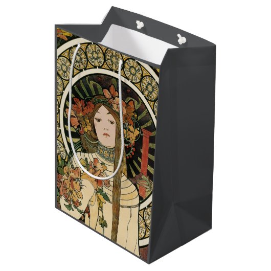 Alfonse Mucha Trappistine Nouveau Medium Cadeauzakje (Achterkant Gekanteld)
