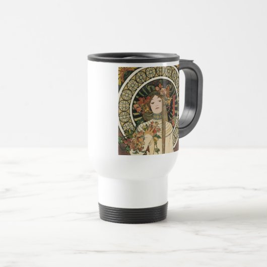 Alfonse Mucha Trappistine Nouveau Reisbeker (Voorkant rechts)