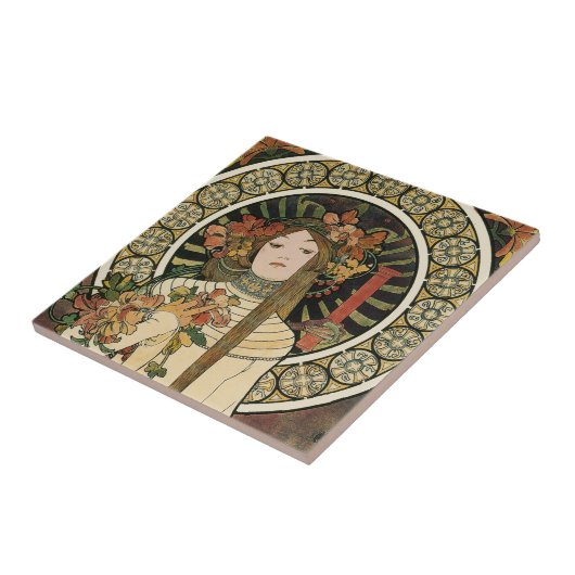 Alfonse Mucha Trappistine Nouveau Tegeltje (Zijkant)