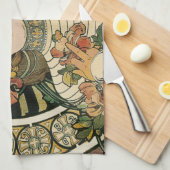 Alfonse Mucha Trappistine Nouveau Theedoek (Quarter Fold)