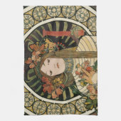 Alfonse Mucha Trappistine Nouveau Theedoek (Verticaal)