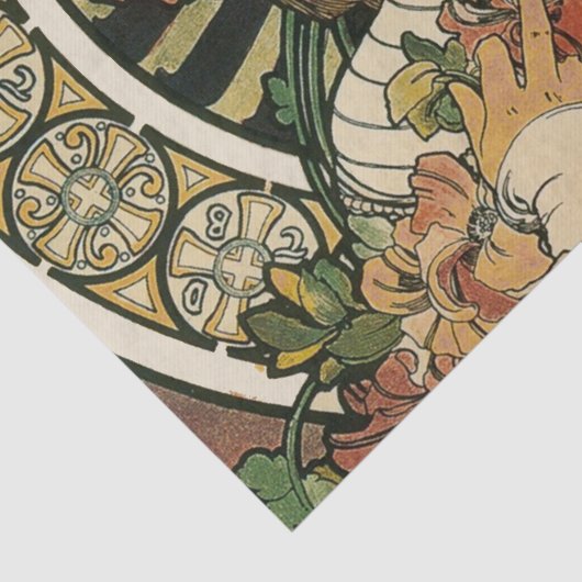 Alfonse Mucha Trappistine Nouveau Tissuepapier (Detail)