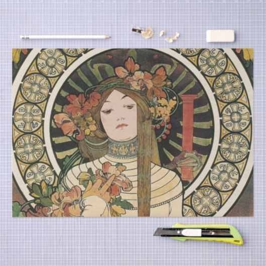 Alfonse Mucha Trappistine Nouveau Tissuepapier (Craft)
