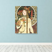 Alfonse Mucha Trappistine Nouveau Vintage Poster Canvas Afdruk (Insitu (Houten vloer))
