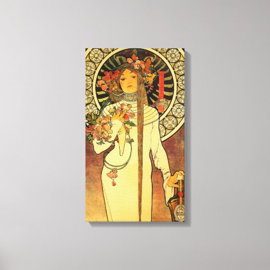 Alfonse Mucha Trappistine Nouveau Vintage Poster Canvas Afdruk (Voorkant)