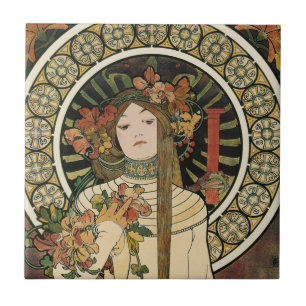 Alfonse Mucha Trappistine Nouveau Vintage Poster Tegeltje