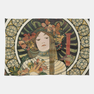 Alfonse Mucha Trappistine Nouveau Vintage Poster Theedoek