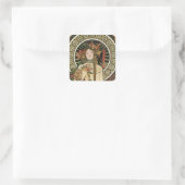 Alfonse Mucha Trappistine Nouveau Vintage Poster Vierkante Sticker (Tas)