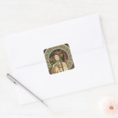 Alfonse Mucha Trappistine Nouveau Vintage Poster Vierkante Sticker (Envelop)