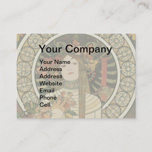 Alfonse Mucha Trappistine Nouveau Visitekaartje (Voorkant)