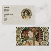 Alfonse Mucha Trappistine Nouveau Visitekaartje (Voorkant / Achterkant)