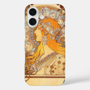 Alfonse Mucha Zodiac Art Nouveau Vrouw iPhone 16 Hoesje