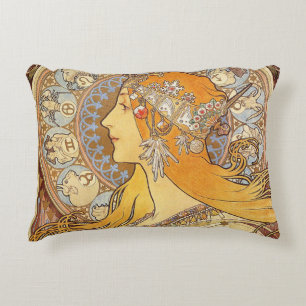 Alfonse Mucha Zodiac Art Nouveau Vrouw Decoratief Kussen