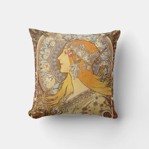 Alfonse Mucha Zodiac Art Nouveau Vrouw Kussen
