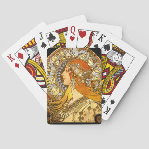 Alfonse Mucha Zodiac Art Nouveau Vrouw Pokerkaarten