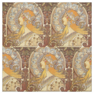 Alfonse Mucha Zodiac Art Nouveau Vrouw Stof