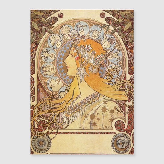 Alfonse Mucha Zodiac Art Nouveau Woman (Voorkant)