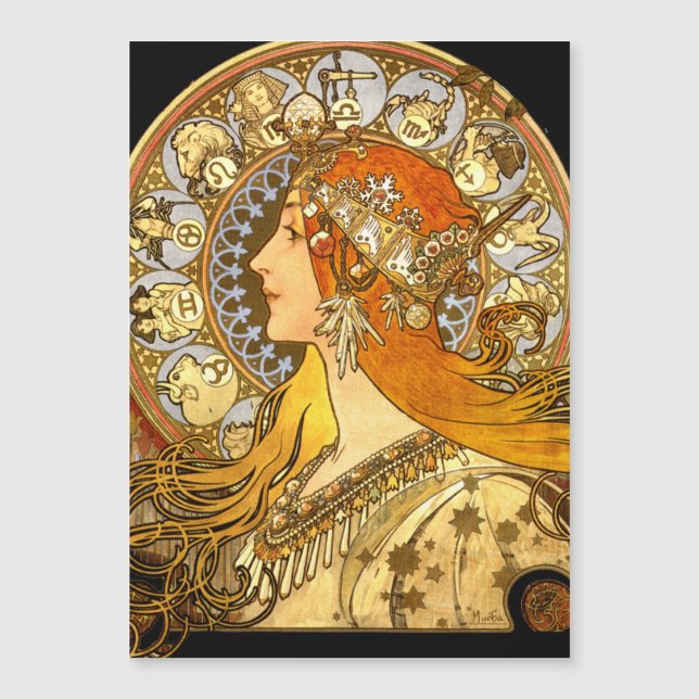 Alfonse Mucha Zodiac Art Nouveau Woman (Voorkant)