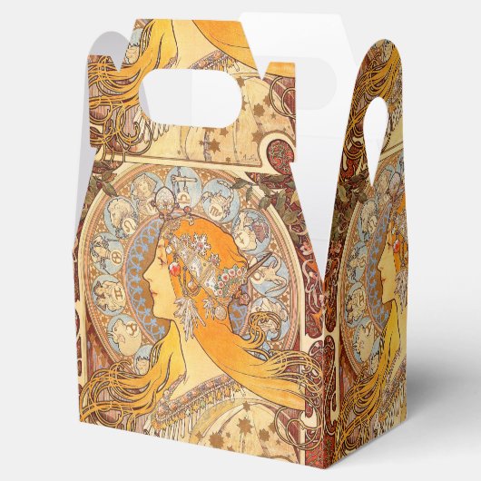 Alfonse Mucha Zodiac Art Nouveau Woman Bedankdoosjes (Geopend)