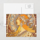 Alfonse Mucha Zodiac Art Nouveau Woman Briefkaart (Voorkant / Achterkant)