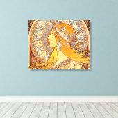 Alfonse Mucha Zodiac Art Nouveau Woman Canvas Afdruk (Insitu (Houten vloer))