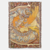 Alfonse Mucha Zodiac Art Nouveau Woman Deken (Voorkant Verticaal)