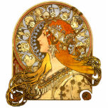 Alfonse Mucha Zodiac Art Nouveau Woman Fotobeeldje Magneet<br><div class="desc">Dit afbeelding is de klassieke Alphonse Mucha Zodiac-vrouw,  een kunstmatig afbeelding uit 1896. 'Zodiac' werd oorspronkelijk ontworpen als kalender en Mucha nam twaalf zodische tekens op in de schijf achter het hoofd van de vrouw.</div>