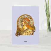 Alfonse Mucha Zodiac Art Nouveau Woman Kaart (Achterkant)