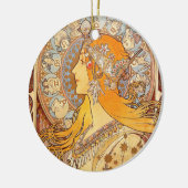 Alfonse Mucha Zodiac Art Nouveau Woman Keramisch Ornament (Links)