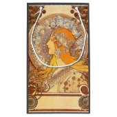 Alfonse Mucha Zodiac Art Nouveau Woman Klein Cadeauzakje (Achterkant)
