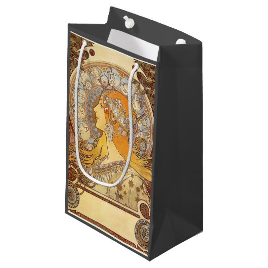 Alfonse Mucha Zodiac Art Nouveau Woman Klein Cadeauzakje (Voorkant Gekanteld)