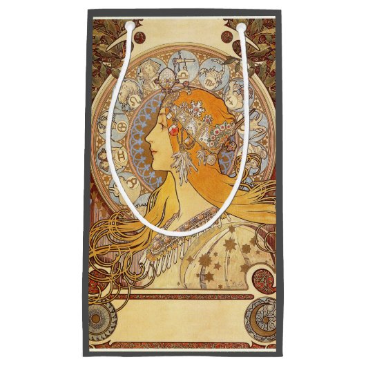 Alfonse Mucha Zodiac Art Nouveau Woman Klein Cadeauzakje (Voorkant)