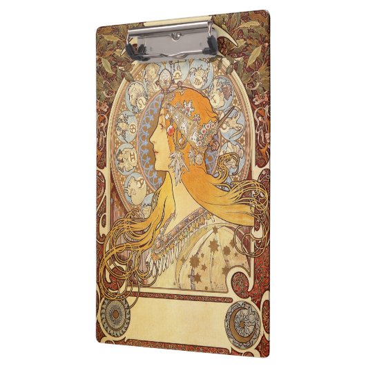 Alfonse Mucha Zodiac Art Nouveau Woman Klembord (Links)