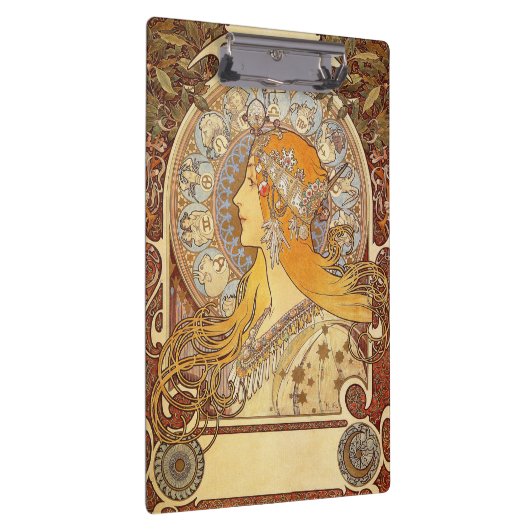 Alfonse Mucha Zodiac Art Nouveau Woman Klembord (Rechts)