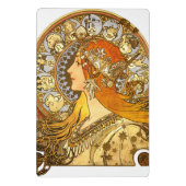 Alfonse Mucha Zodiac Art Nouveau Woman Mini Klembord (Achterkant)
