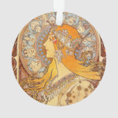 Alfonse Mucha Zodiac Art Nouveau Woman Ornament (achterkant)