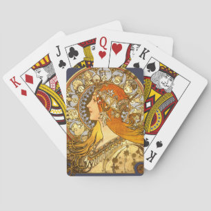 Alfonse Mucha Zodiac Art Nouveau Woman Pokerkaarten
