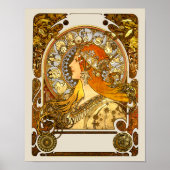 Alfonse Mucha Zodiac Art Nouveau Woman Poster (Voorkant)
