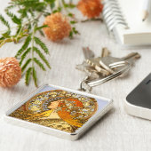 Alfonse Mucha Zodiac Art Nouveau Woman Sleutelhanger (Zijkant)