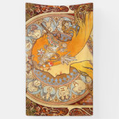 Alfonse Mucha Zodiac Art Nouveau Woman Spandoek (Verticaal)