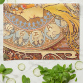 Alfonse Mucha Zodiac Art Nouveau Woman Theedoek (Gevouwen)