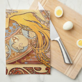 Alfonse Mucha Zodiac Art Nouveau Woman Theedoek (Quarter Fold)