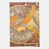 Alfonse Mucha Zodiac Art Nouveau Woman Theedoek (Verticaal)