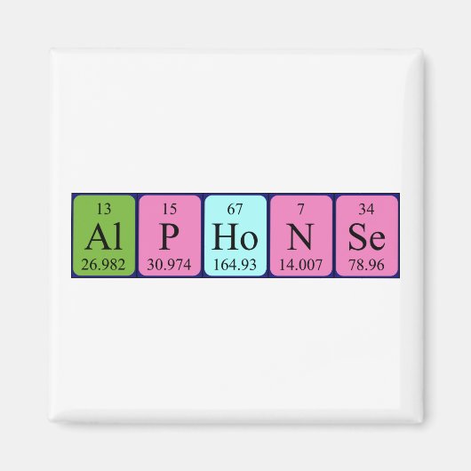 Alfonse periodieke lijstnaam magnet (Voorkant)